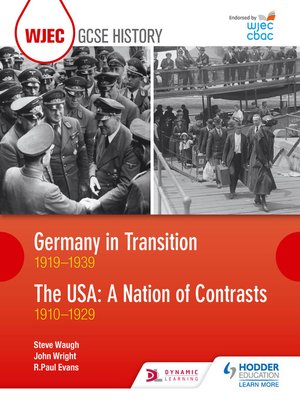 cover image of WJEC GCSE History Germany in Transition, 1919-1939 and the USA